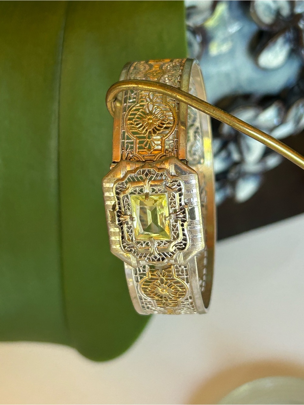 Art Deco Rhodium Bracelet